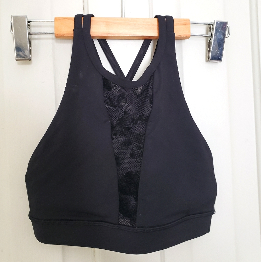 Lululemon high neck lace panel sports bra